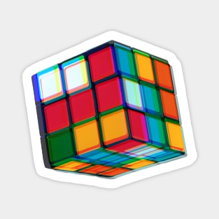 Glitch Colourful Cube Sticker